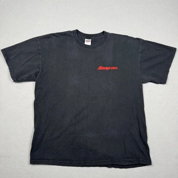 Vintage Snap-on Tools Pride Eagle American Flag Graphic T-Shirt Mens XL Gildan - Picture 3 of 8